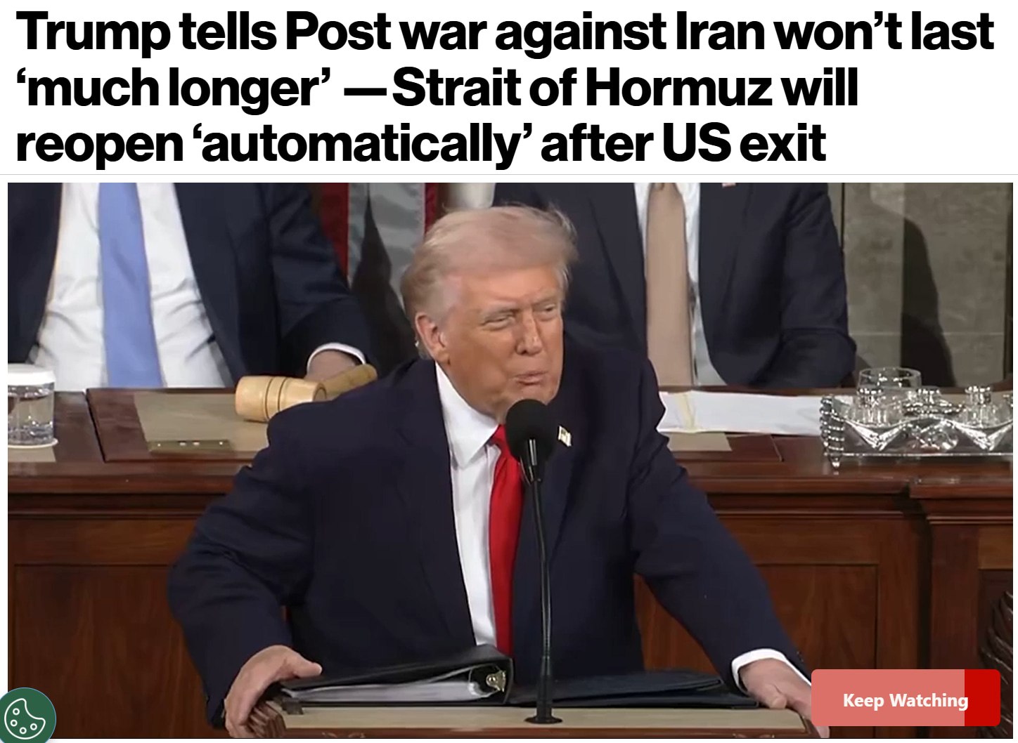 Дональд Трамп дает интервью по ситуации с Ираном