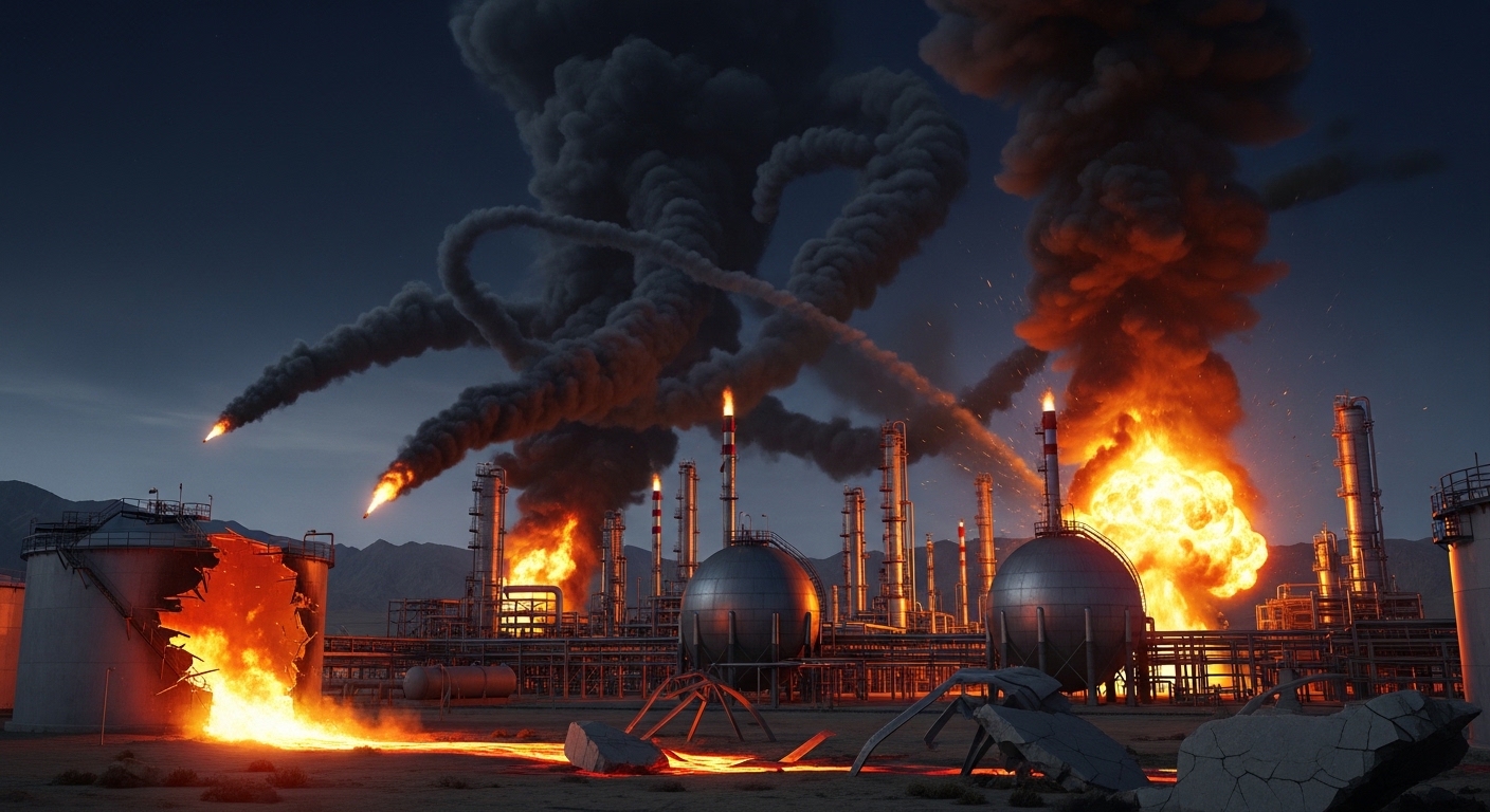 Нефтехимический завод в Иране после атаки