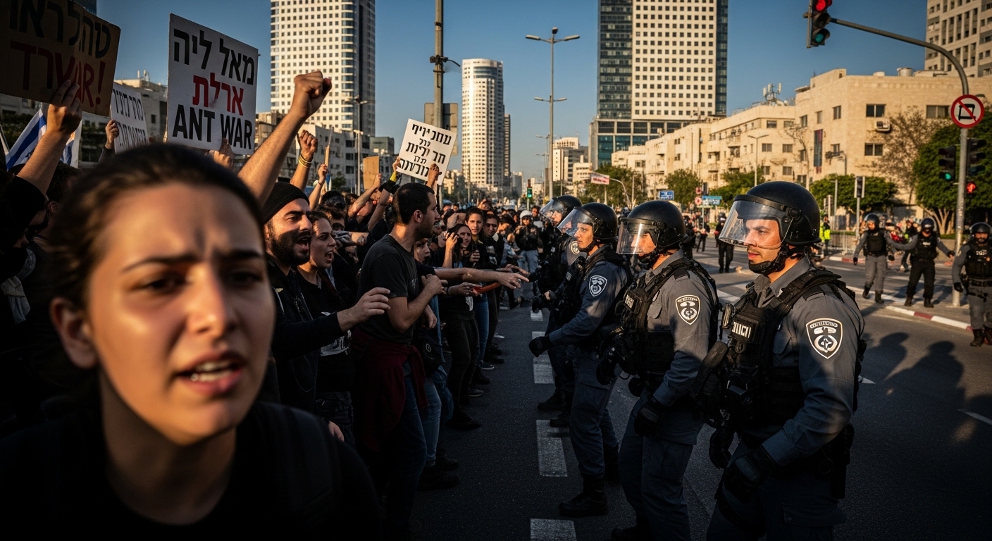 Полиция задерживает участников митинга в Тель-Авиве
