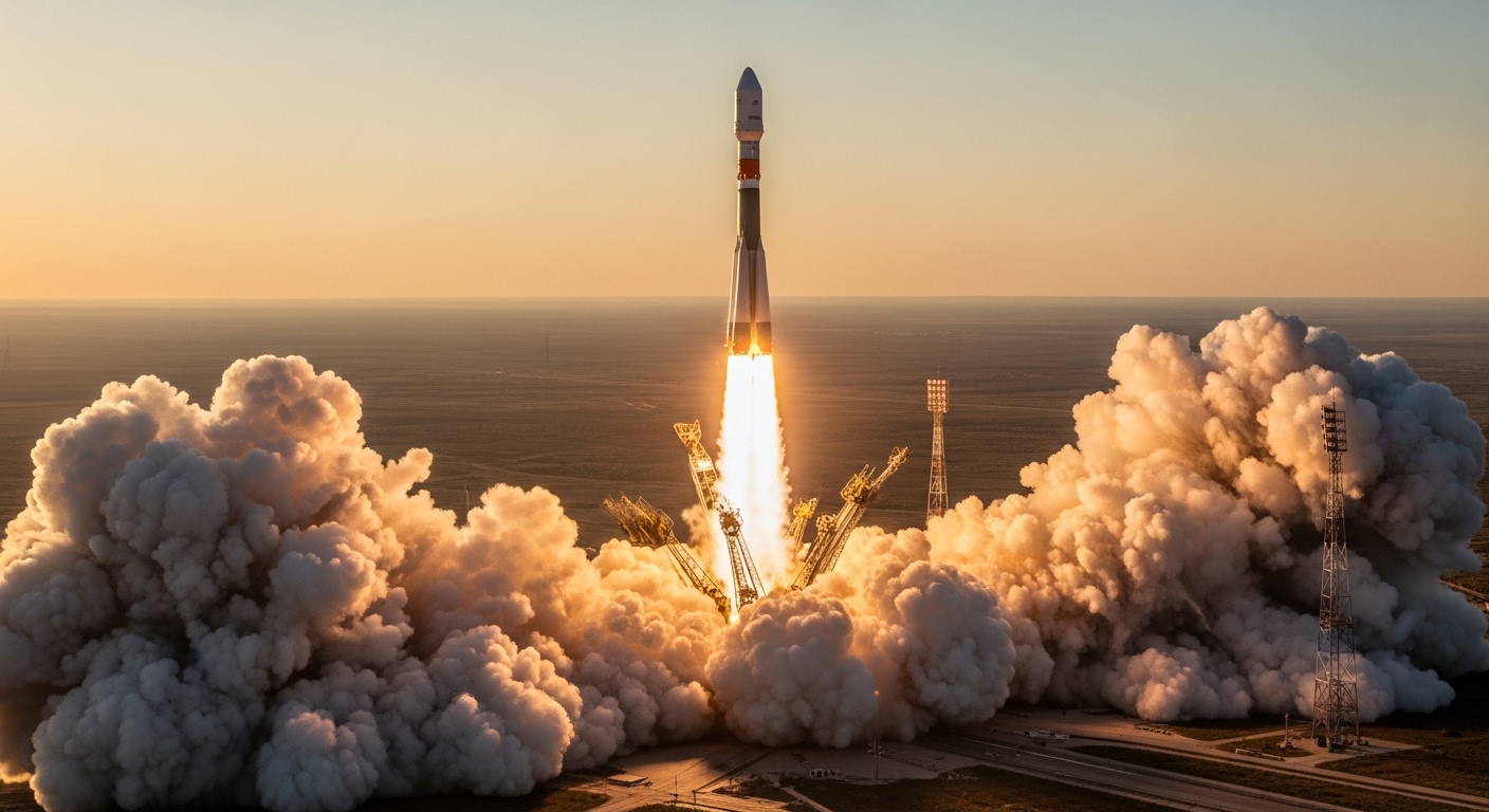 Ракета Союз-2.1а стартует с космодрома Байконур