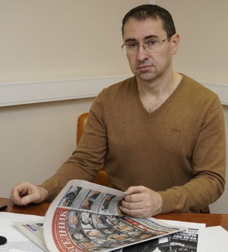 Журналист Олег Ролдугин на допросе