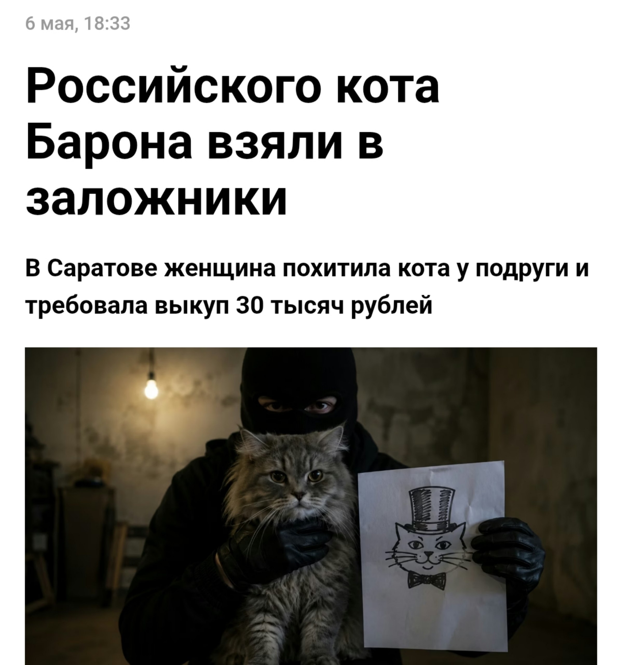 Рыжий кот Барон сидит на руках у женщины