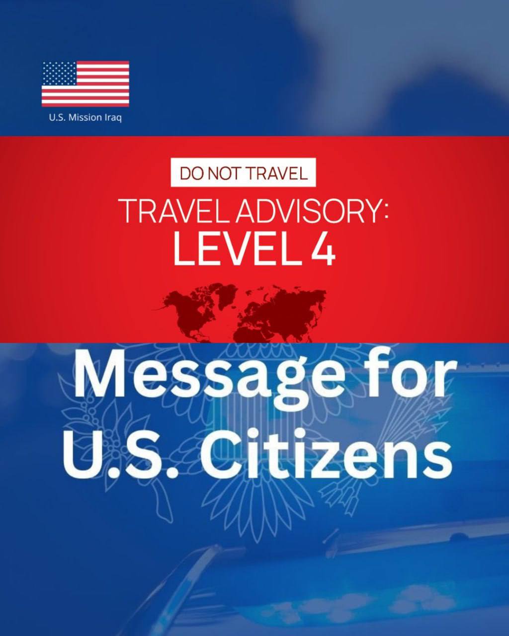 Здание посольства США в Ираке на фоне заката