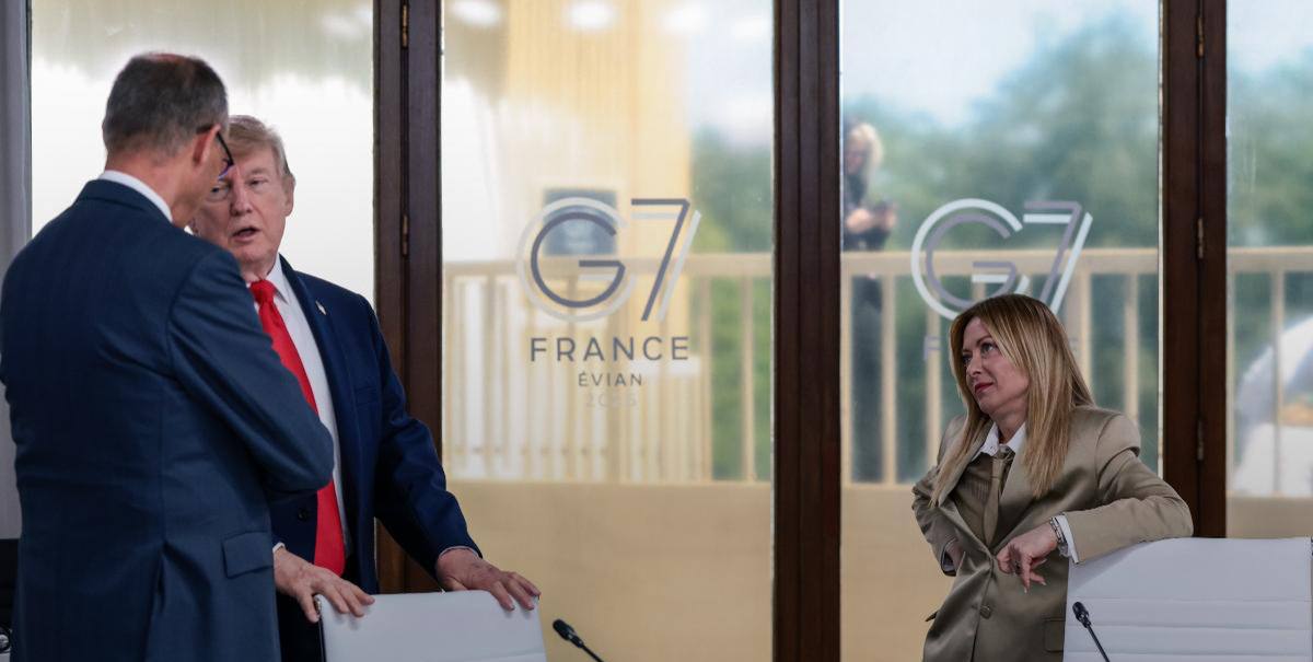 Дональд Трамп и Джорджа Мелони на саммите G7