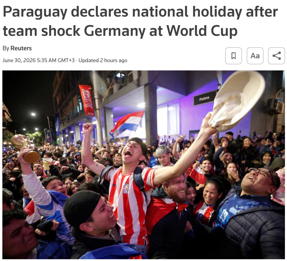 Футбольный матч Парагвай против Германии на чемпионате мира