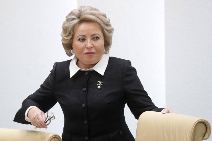 Валентина Матвиенко выступает на заседании Совета Федерации