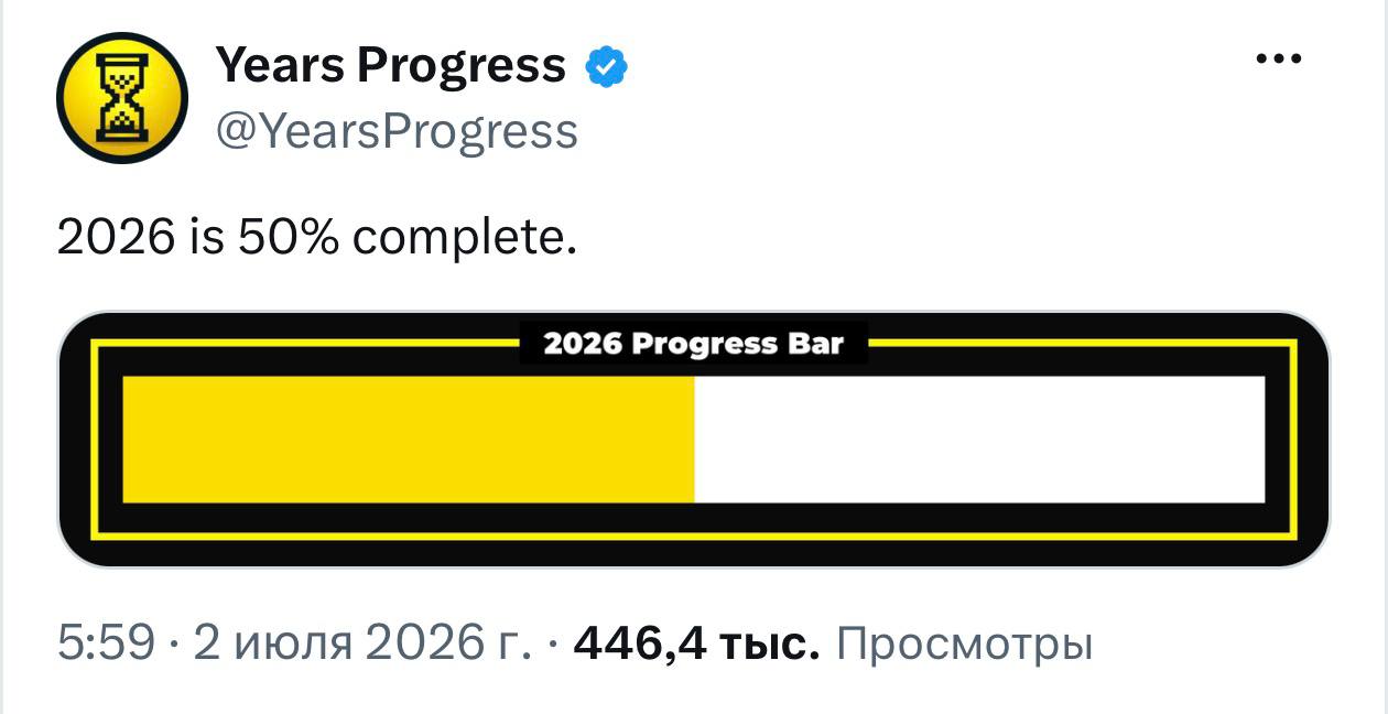 Календарь с отметкой половины года и 182 днями до Нового года