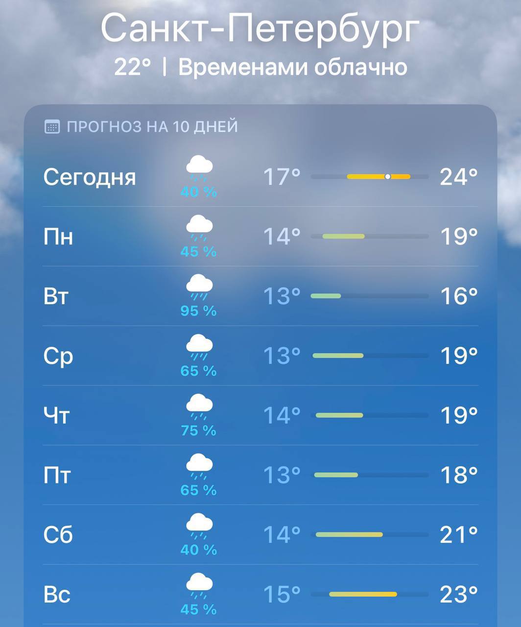 Дождливый Санкт-Петербург под серым небом