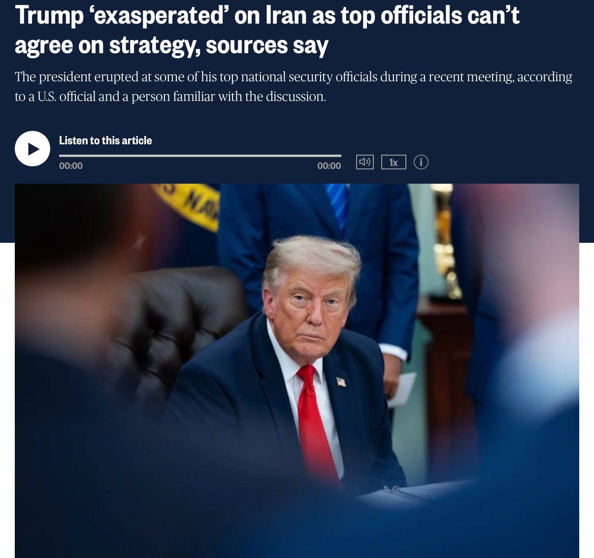 Трамп недоволен стратегией по Ирану