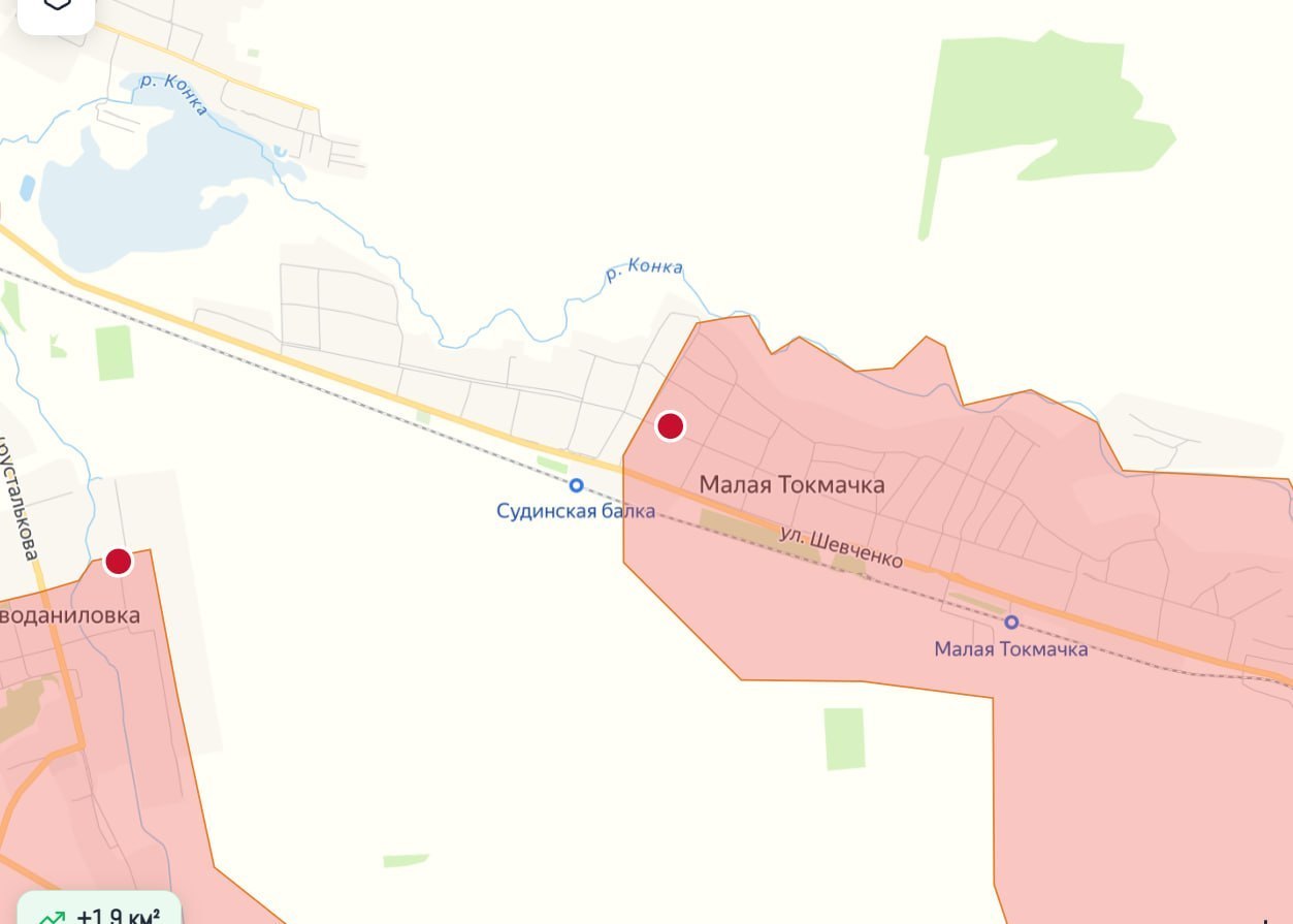 Карта боевых действий у Малой Токмачки