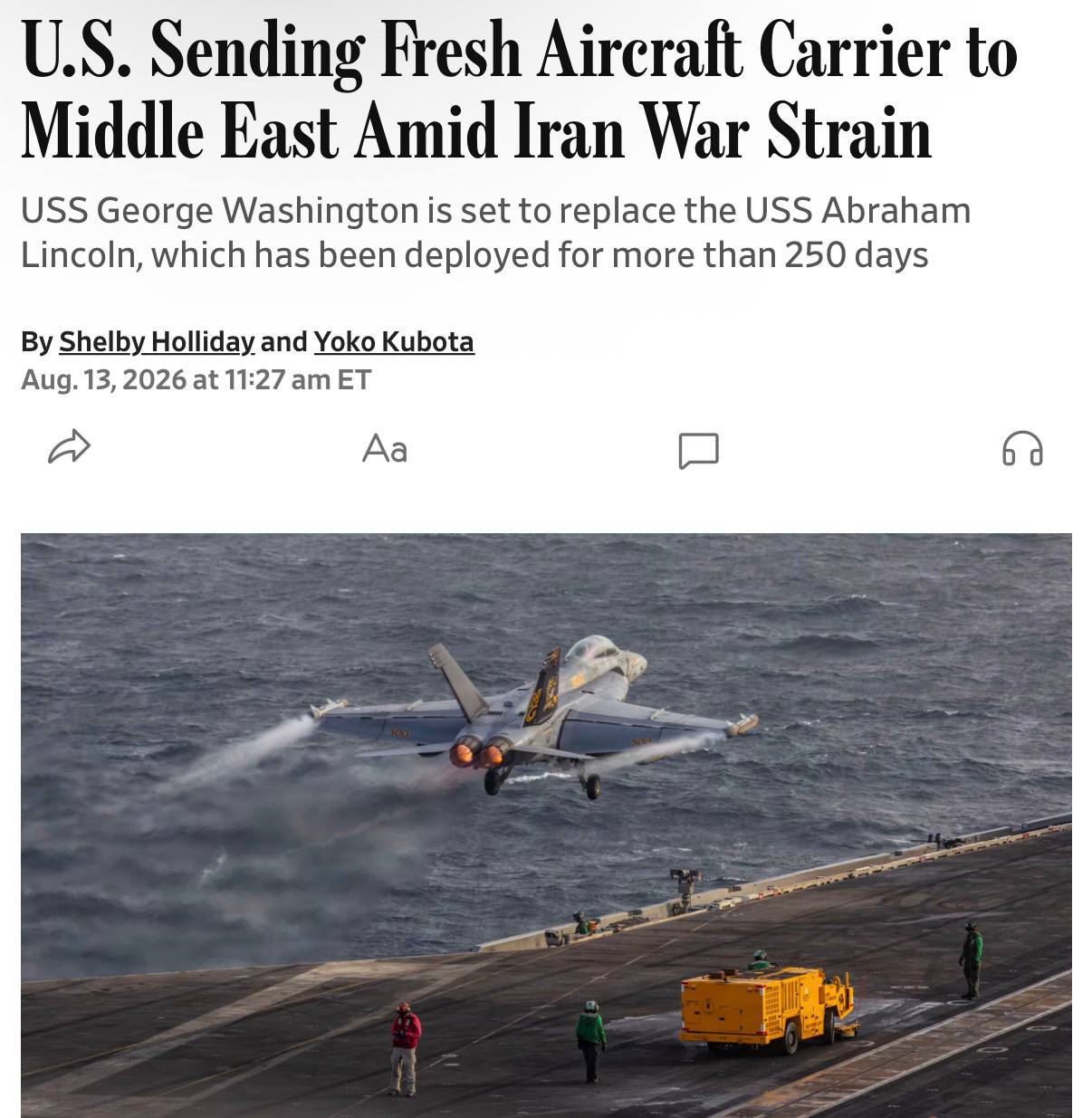 Авианосец USS George Washington в море