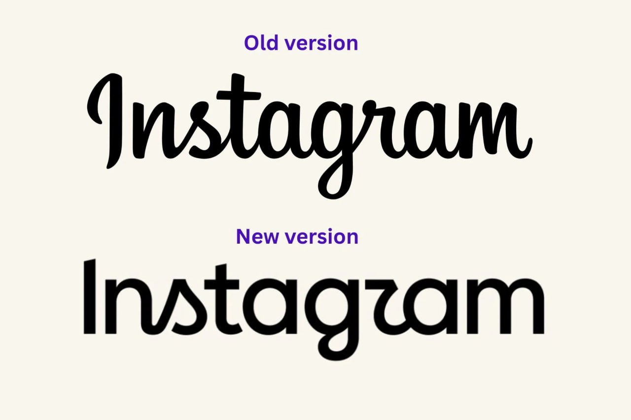 Новый текстовый логотип Instagram с градиентом
