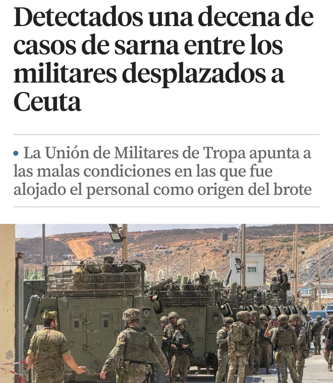 Испанские военные в Сеуте во время миграционного кризиса