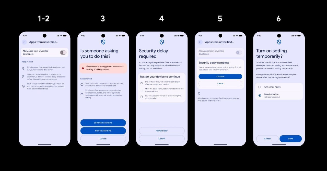 Смартфон Android с экраном настроек безопасности