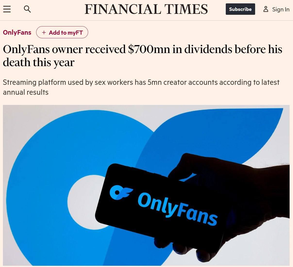 Логотип OnlyFans на фоне денежных купюр
