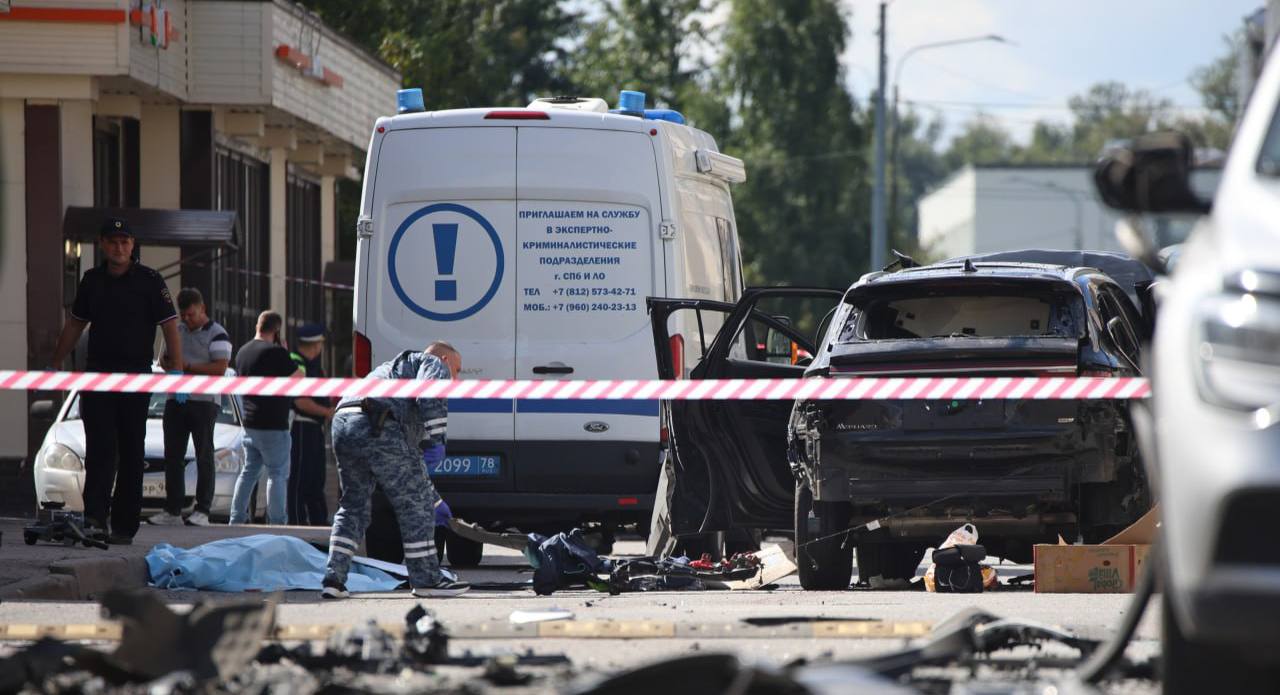 Место ДТП в Санкт-Петербурге с участием военнослужащего