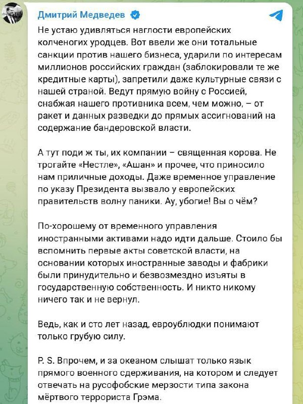 Дмитрий Медведев на заседании Совбеза