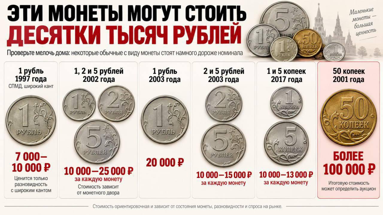 Редкая монета 5 рублей 1999 года крупным планом