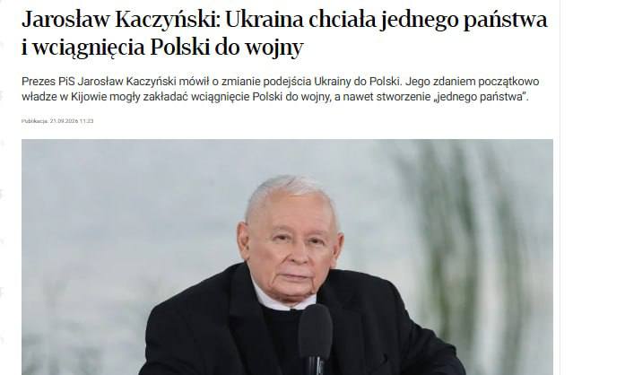 Ярослав Качиньский на политическом выступлении