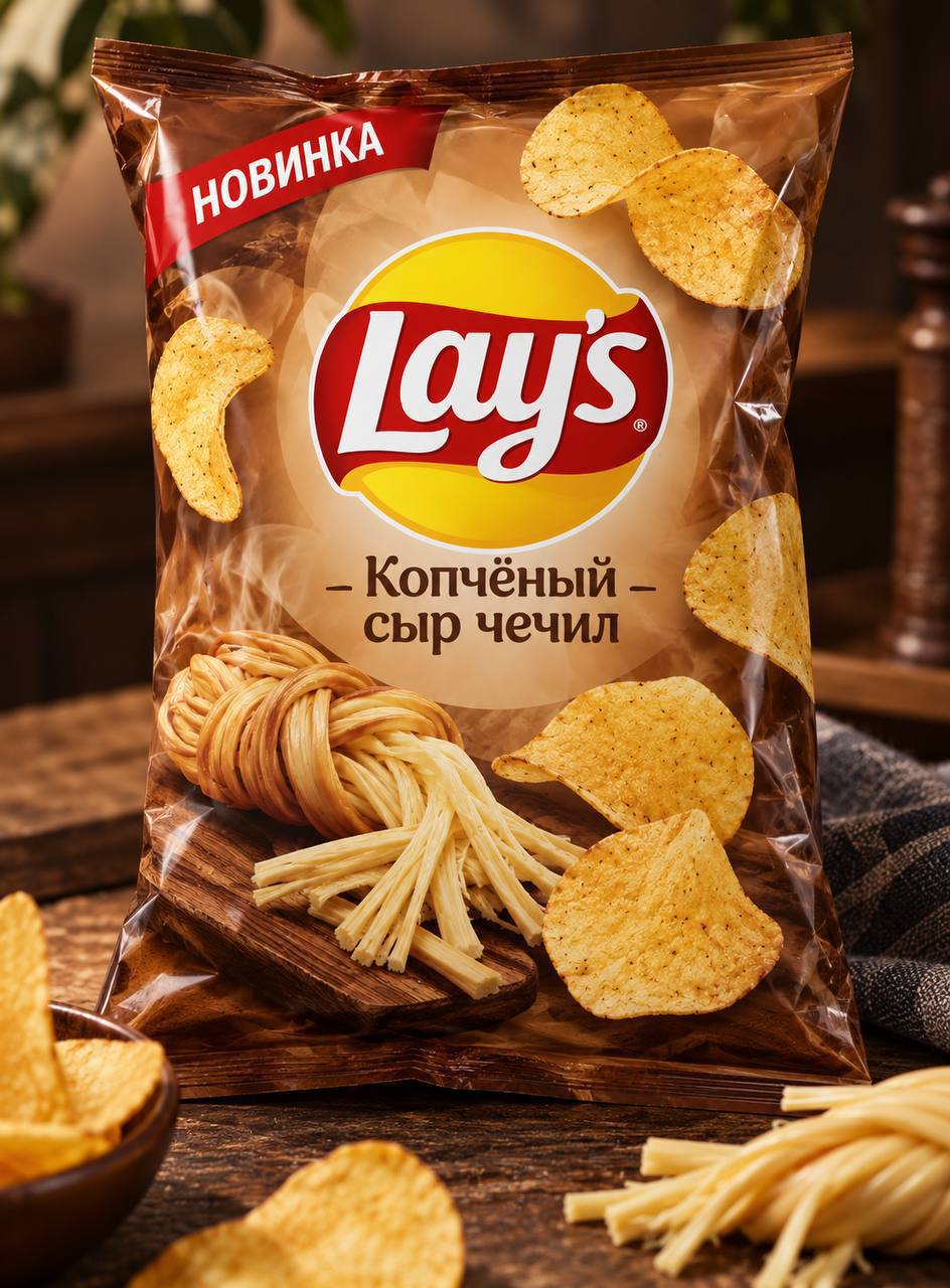 Чипсы Lay's с вкусом копчёного сыра чечил