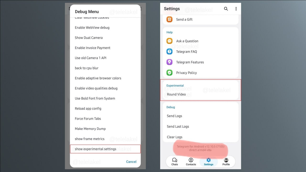 Настройка формы и качества кружков в Telegram