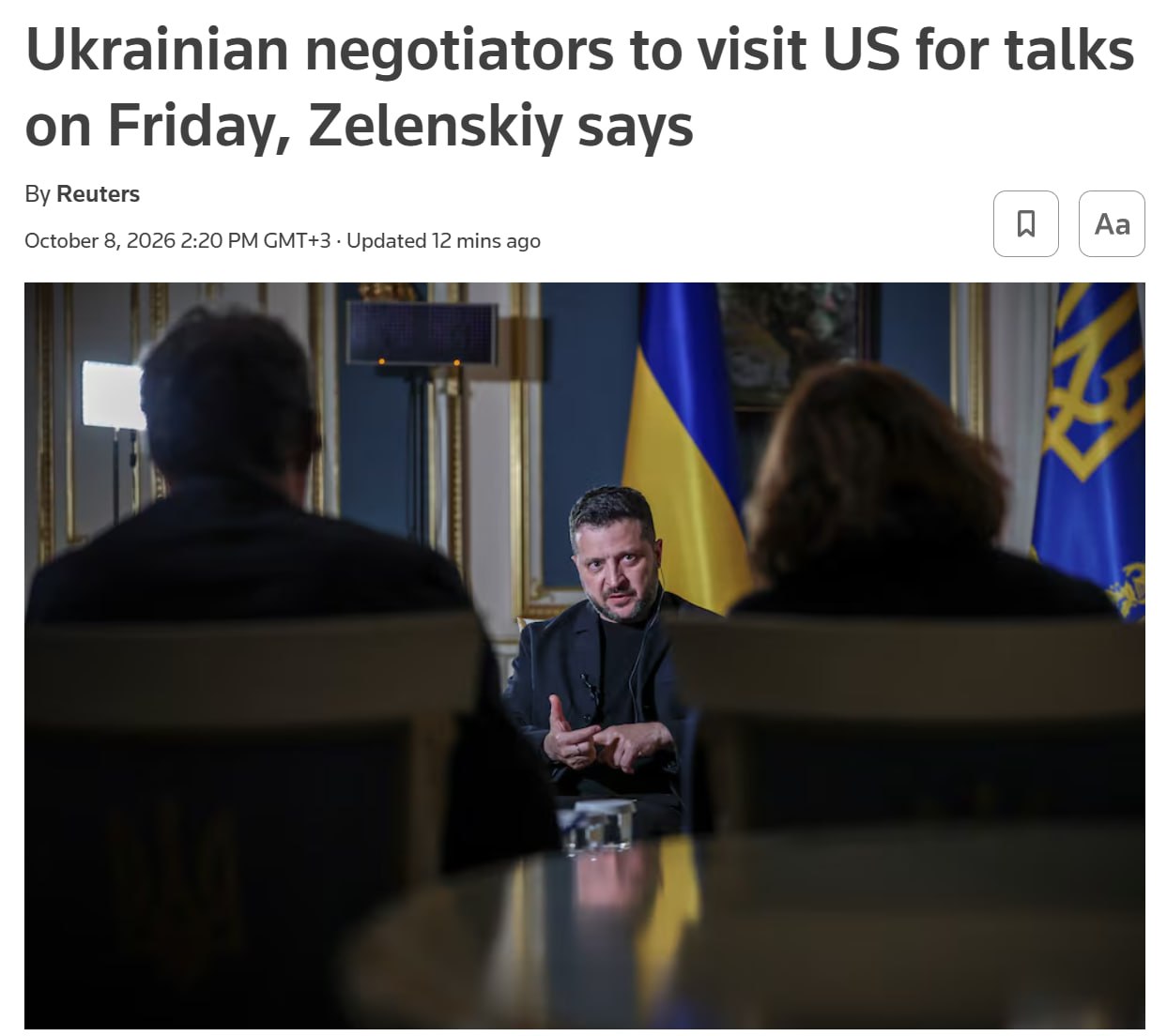 Украинская делегация направляется на переговоры в США
