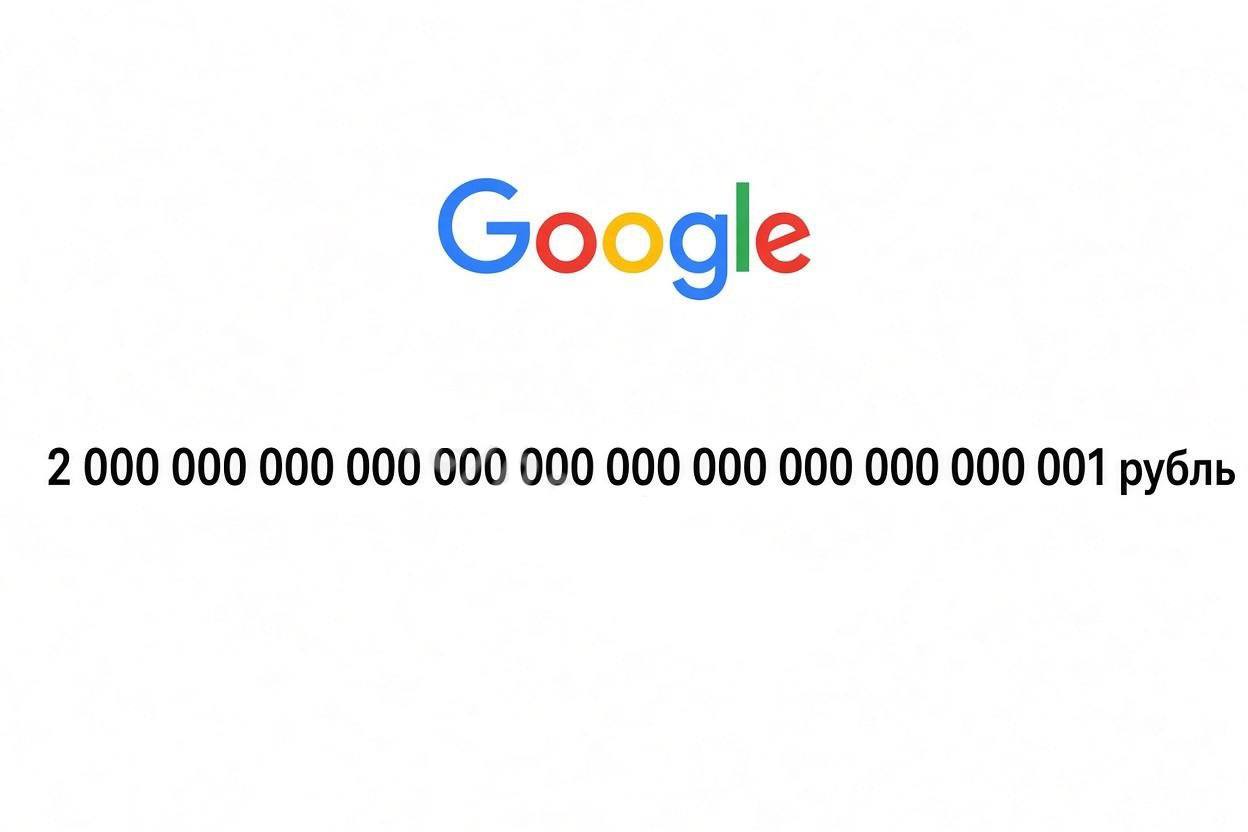 Иллюстрация астрономического долга Google перед Россией