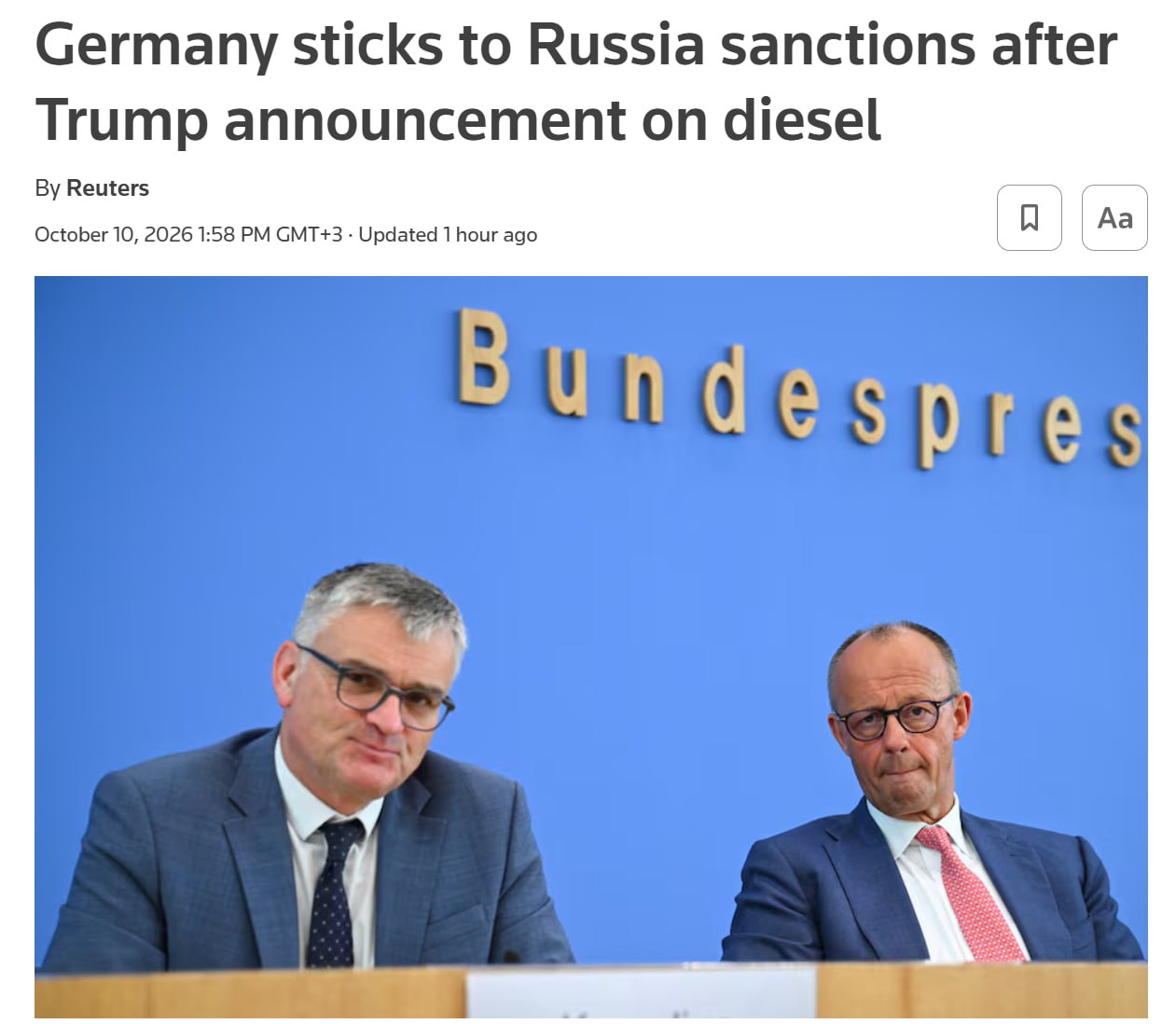 Германия сохраняет санкции против России