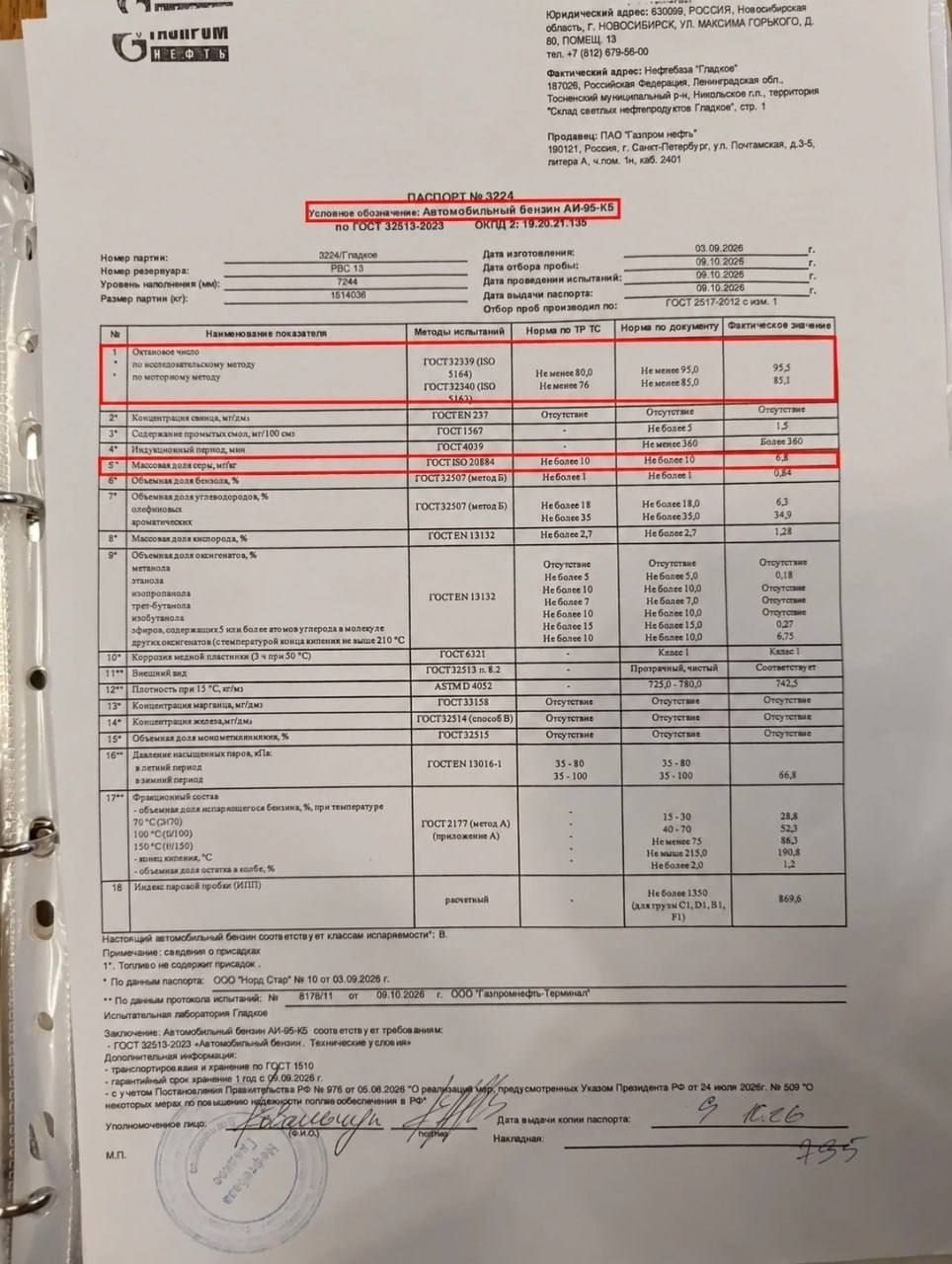 Заправка автомобиля некачественным бензином в Санкт-Петербурге