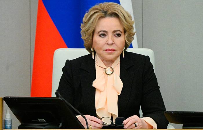 Валентина Матвиенко на заседании Совета Федерации