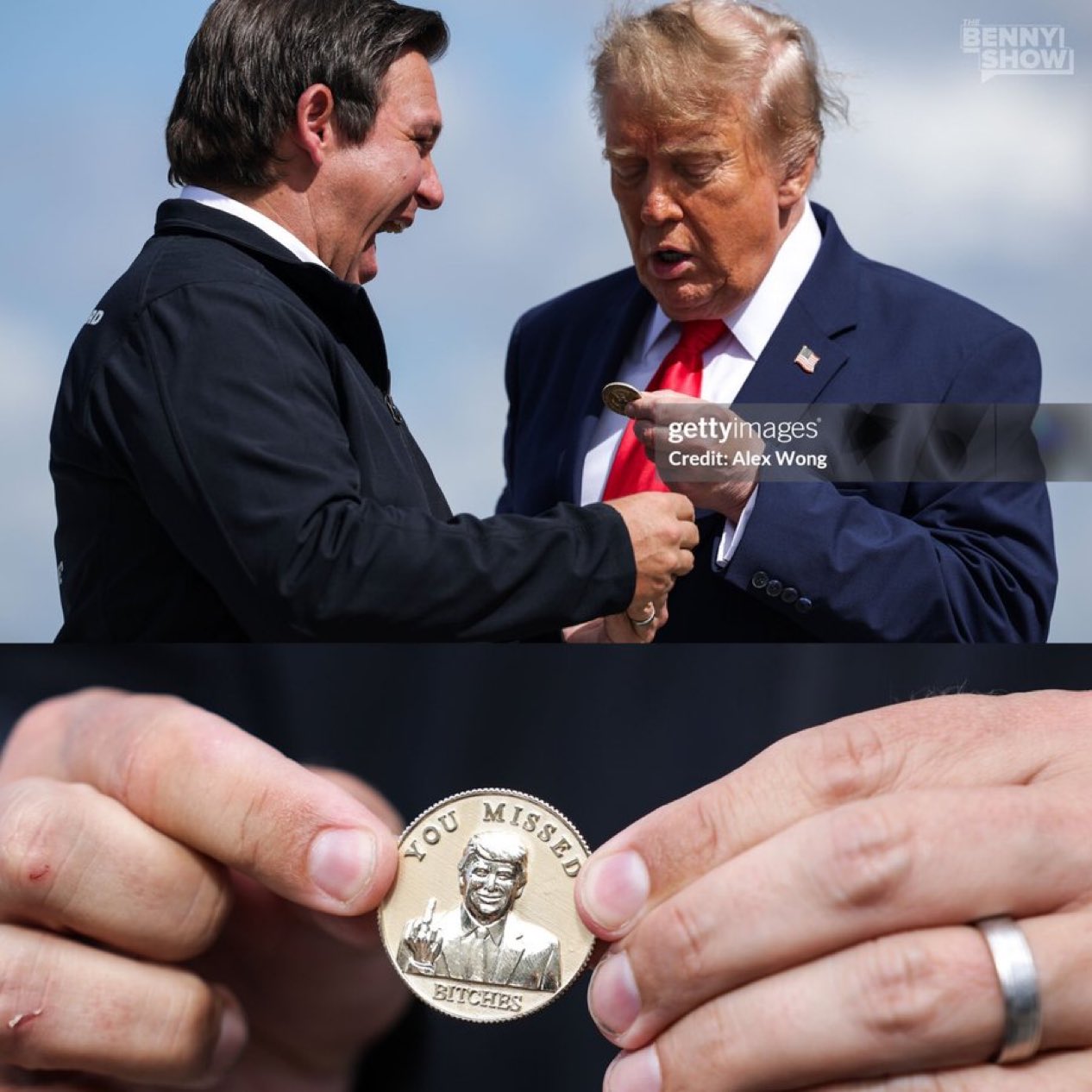 Памятная монета с Трампом и средним пальцем